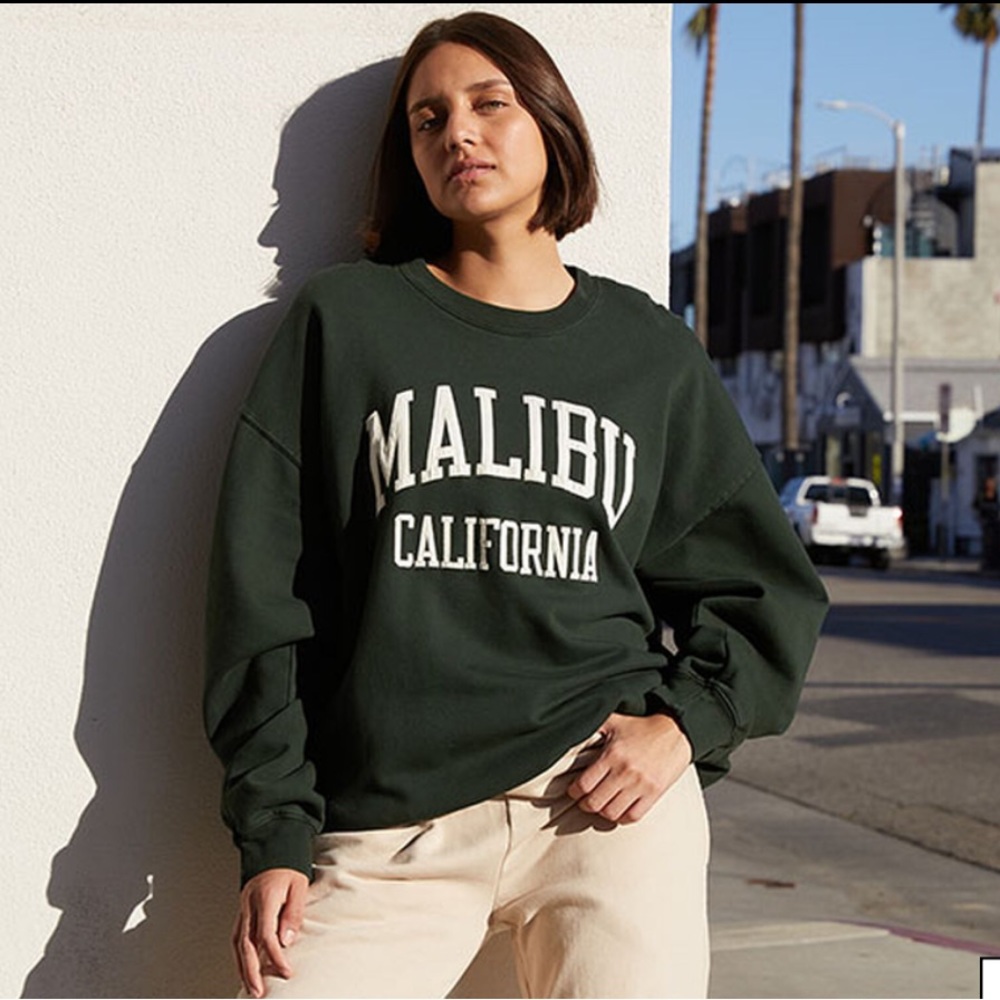 John Galt Green Malibu CA Crew Neck Sweatshirt